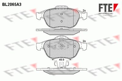 BL2065A3 FTE Комплект тормозных колодок, дисковый тормоз