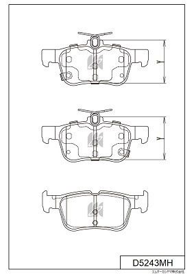 D5243MH MK Kashiyama Комплект тормозных колодок, дисковый тормоз