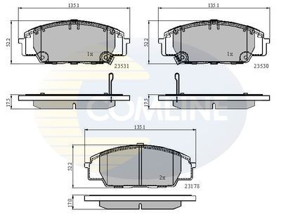 CBP3947 COMLINE Комплект тормозных колодок, дисковый тормоз