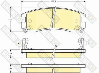 6140429 GIRLING Комплект тормозных колодок, дисковый тормоз