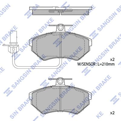 SP1708A Hi-Q Комплект тормозных колодок, дисковый тормоз