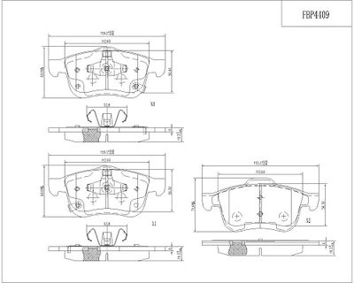 FBP4409 FI.BA Комплект тормозных колодок, дисковый тормоз