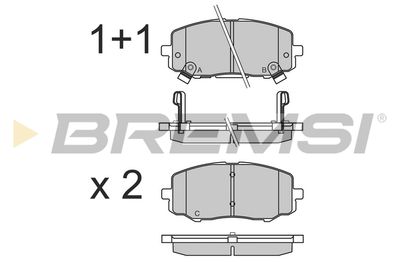 BP3583 BREMSI Комплект тормозных колодок, дисковый тормоз