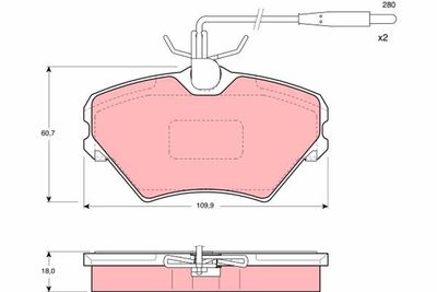 GDB1087 TRW Комплект тормозных колодок, дисковый тормоз