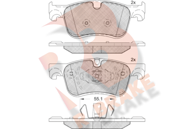 RB2158 R BRAKE Комплект тормозных колодок, дисковый тормоз