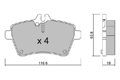 BPMB1005 AISIN Комплект тормозных колодок, дисковый тормоз