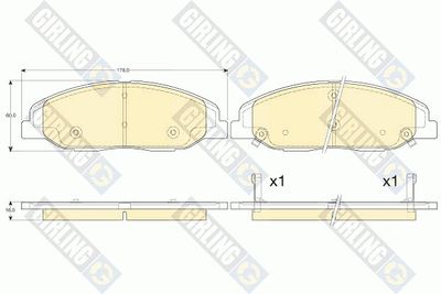 6144576 GIRLING Комплект тормозных колодок, дисковый тормоз