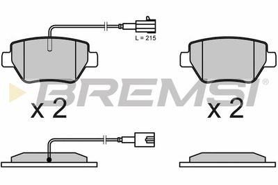 BP3659 BREMSI Комплект тормозных колодок, дисковый тормоз