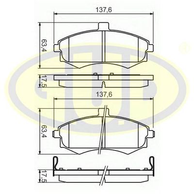 GBP880183 G.U.D. Комплект тормозных колодок, дисковый тормоз