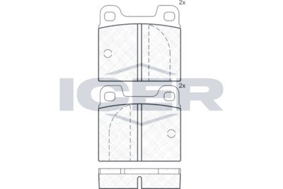 180200 ICER Комплект тормозных колодок, дисковый тормоз