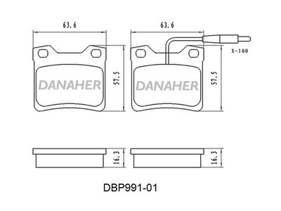 DBP99101 DANAHER Комплект тормозных колодок, дисковый тормоз