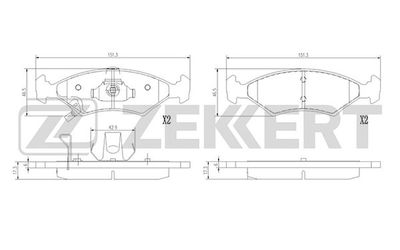 BS1392 ZEKKERT Комплект тормозных колодок, дисковый тормоз