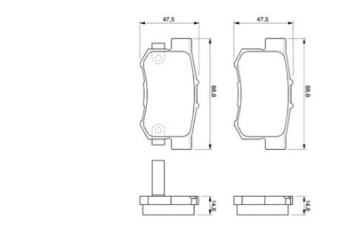 0986424771 BOSCH Комплект тормозных колодок, дисковый тормоз