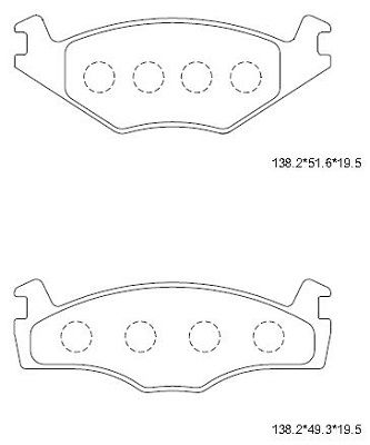 KD7756 ASIMCO Комплект тормозных колодок, дисковый тормоз