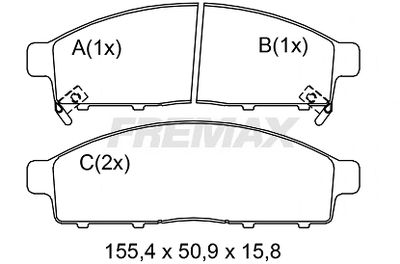 FBP0859 FREMAX Комплект тормозных колодок, дисковый тормоз