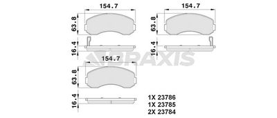 AB0499 BRAXIS Комплект тормозных колодок, дисковый тормоз