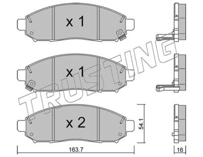 7591 TRUSTING Комплект тормозных колодок, дисковый тормоз