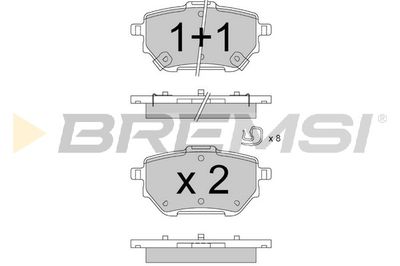 BP3883 BREMSI Комплект тормозных колодок, дисковый тормоз