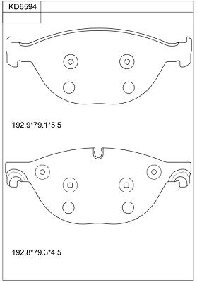 KD6594 ASIMCO Комплект тормозных колодок, дисковый тормоз