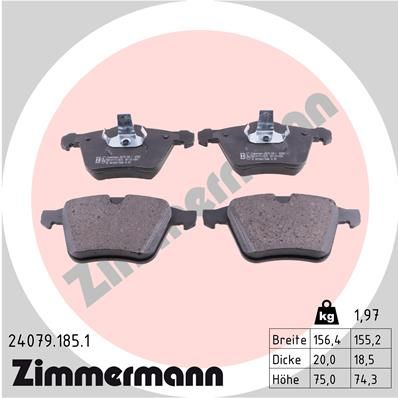 240791851 ZIMMERMANN Комплект тормозных колодок, дисковый тормоз