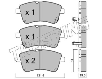 9310 TRUSTING Комплект тормозных колодок, дисковый тормоз
