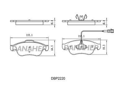 DBP2220 DANAHER Комплект тормозных колодок, дисковый тормоз