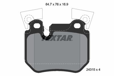2431501 TEXTAR Комплект тормозных колодок, дисковый тормоз