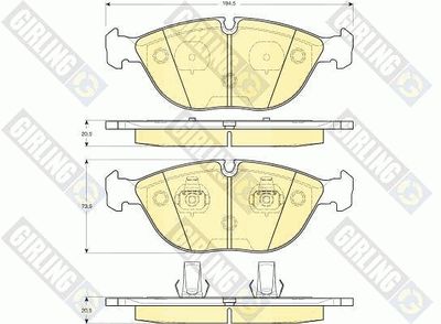 6112852 GIRLING Комплект тормозных колодок, дисковый тормоз