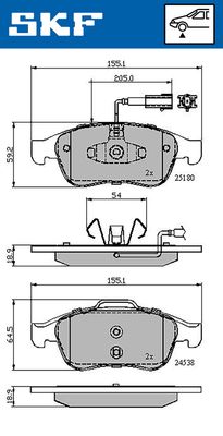 VKBP80353E SKF Комплект тормозных колодок, дисковый тормоз