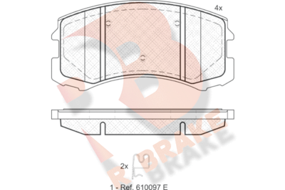 RB1618 R BRAKE Комплект тормозных колодок, дисковый тормоз