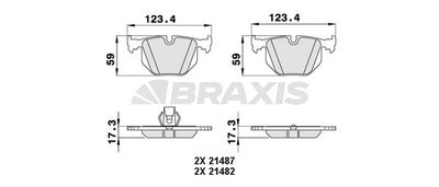 AA0264 BRAXIS Комплект тормозных колодок, дисковый тормоз