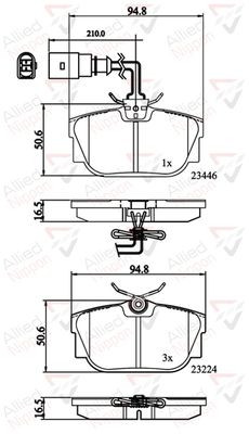 ADB11151 COMLINE Комплект тормозных колодок, дисковый тормоз