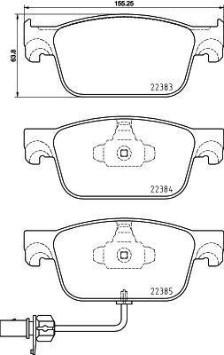 P85153 BREMBO Комплект тормозных колодок, дисковый тормоз