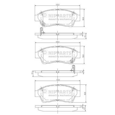 J3602064 NIPPARTS Комплект тормозных колодок, дисковый тормоз