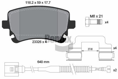 BPD1566 BENDIX Braking Комплект тормозных колодок, дисковый тормоз