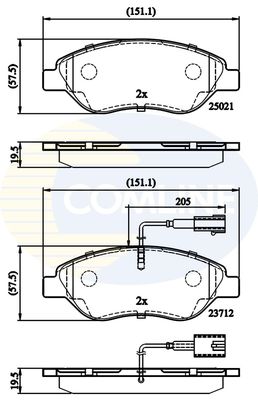 CBP12213 COMLINE Комплект тормозных колодок, дисковый тормоз