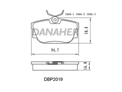 DBP2019 DANAHER Комплект тормозных колодок, дисковый тормоз