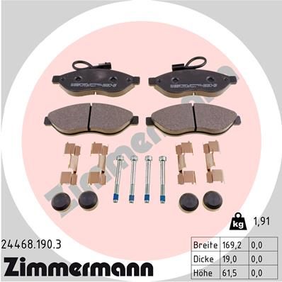 244681903 ZIMMERMANN Комплект тормозных колодок, дисковый тормоз