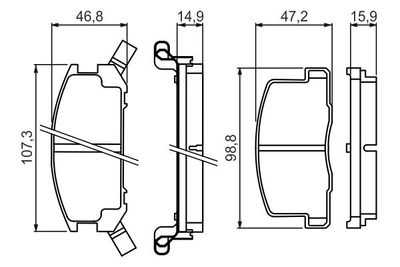 0986494412 BOSCH Комплект тормозных колодок, дисковый тормоз