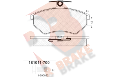 RB1011700 R BRAKE Комплект тормозных колодок, дисковый тормоз