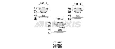 AB0365 BRAXIS Комплект тормозных колодок, дисковый тормоз