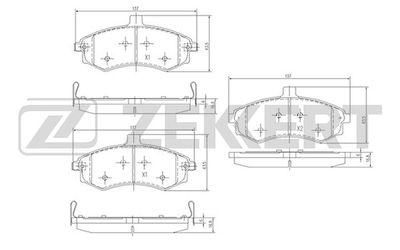 BS1798 ZEKKERT Комплект тормозных колодок, дисковый тормоз