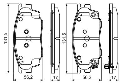 0986495087 BOSCH Комплект тормозных колодок, дисковый тормоз