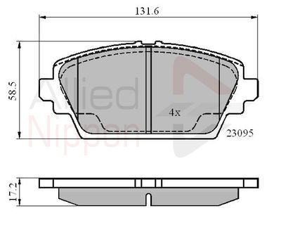 ADB0802 COMLINE Комплект тормозных колодок, дисковый тормоз