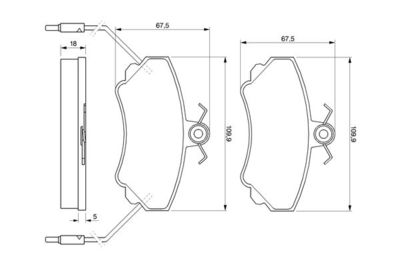 0986460982 BOSCH Комплект тормозных колодок, дисковый тормоз