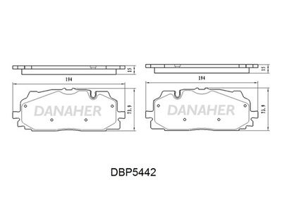 DBP5442 DANAHER Комплект тормозных колодок, дисковый тормоз