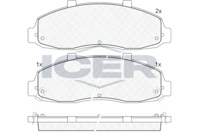 141402 ICER Комплект тормозных колодок, дисковый тормоз