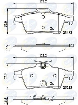 CBP02198 COMLINE Комплект тормозных колодок, дисковый тормоз