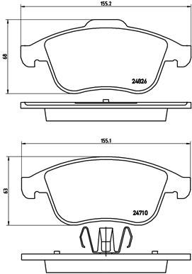 P68047X BREMBO Комплект тормозных колодок, дисковый тормоз