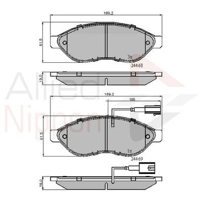 ADB11589 COMLINE Комплект тормозных колодок, дисковый тормоз